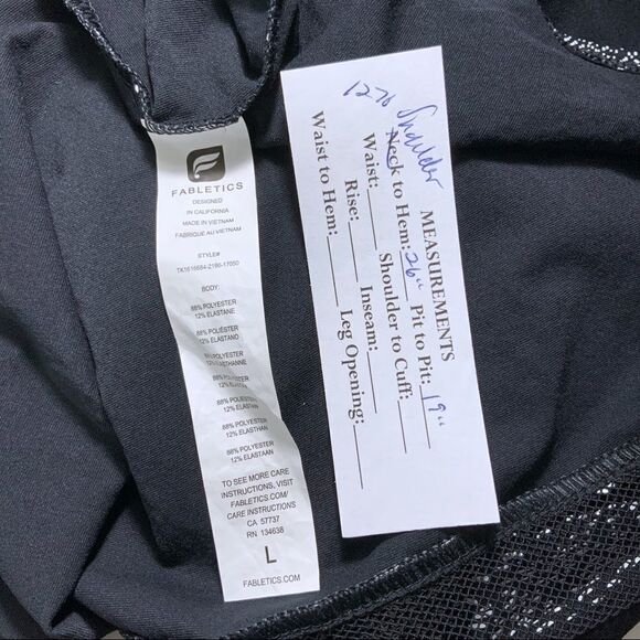 Fabletics strappy b/w tank size L - Picture 5 of 5